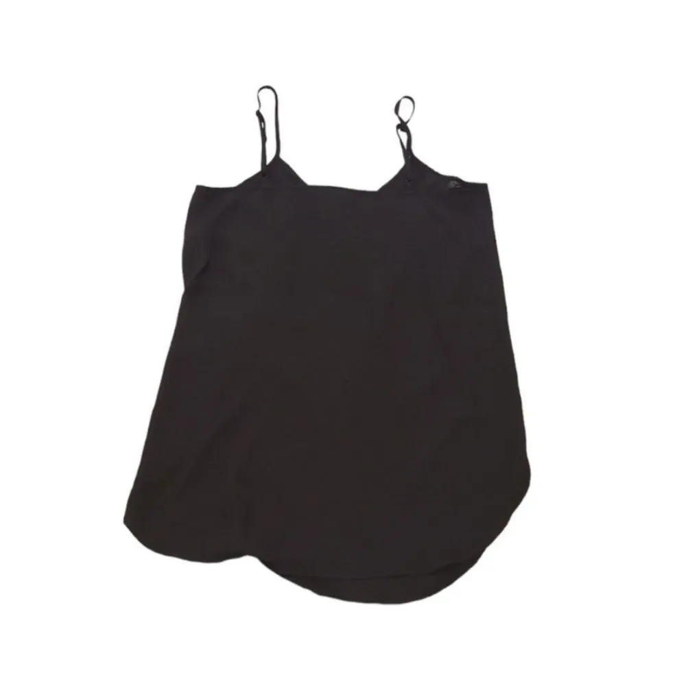 Express Black Flowy Tank Top High Side Slits Adjustable Straps XS Minimalist